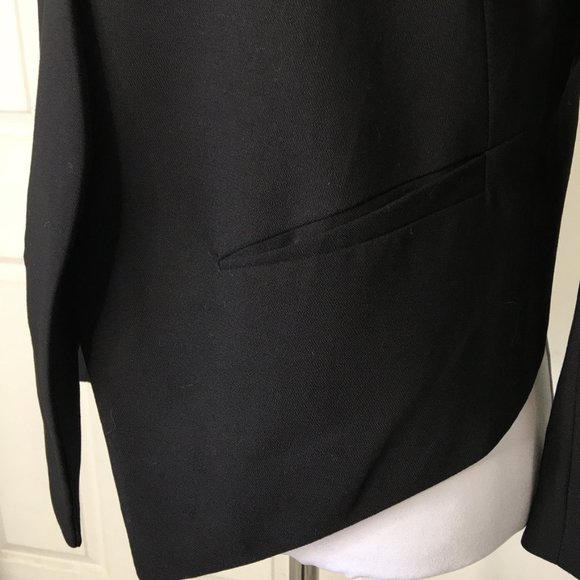 Helmut Lang Womens Black One Button Structured Jacket Blazer Size 8 Cropped - Picture 3 of 13